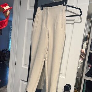 Zara Cream High-Waisted Trousers